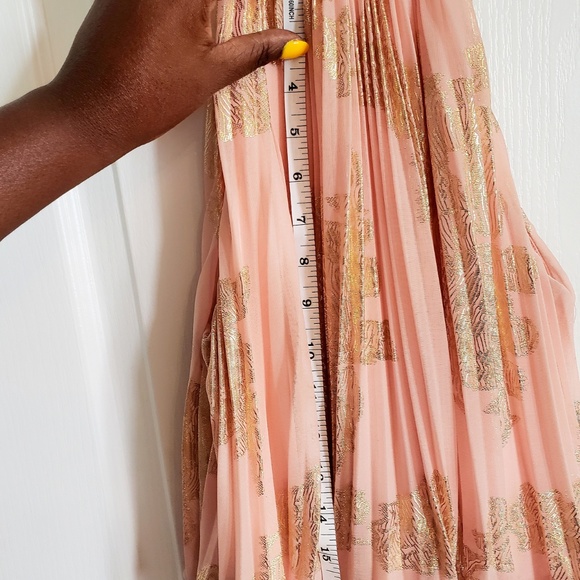 Peach gold occasion maxi dress - Picture 5 of 6